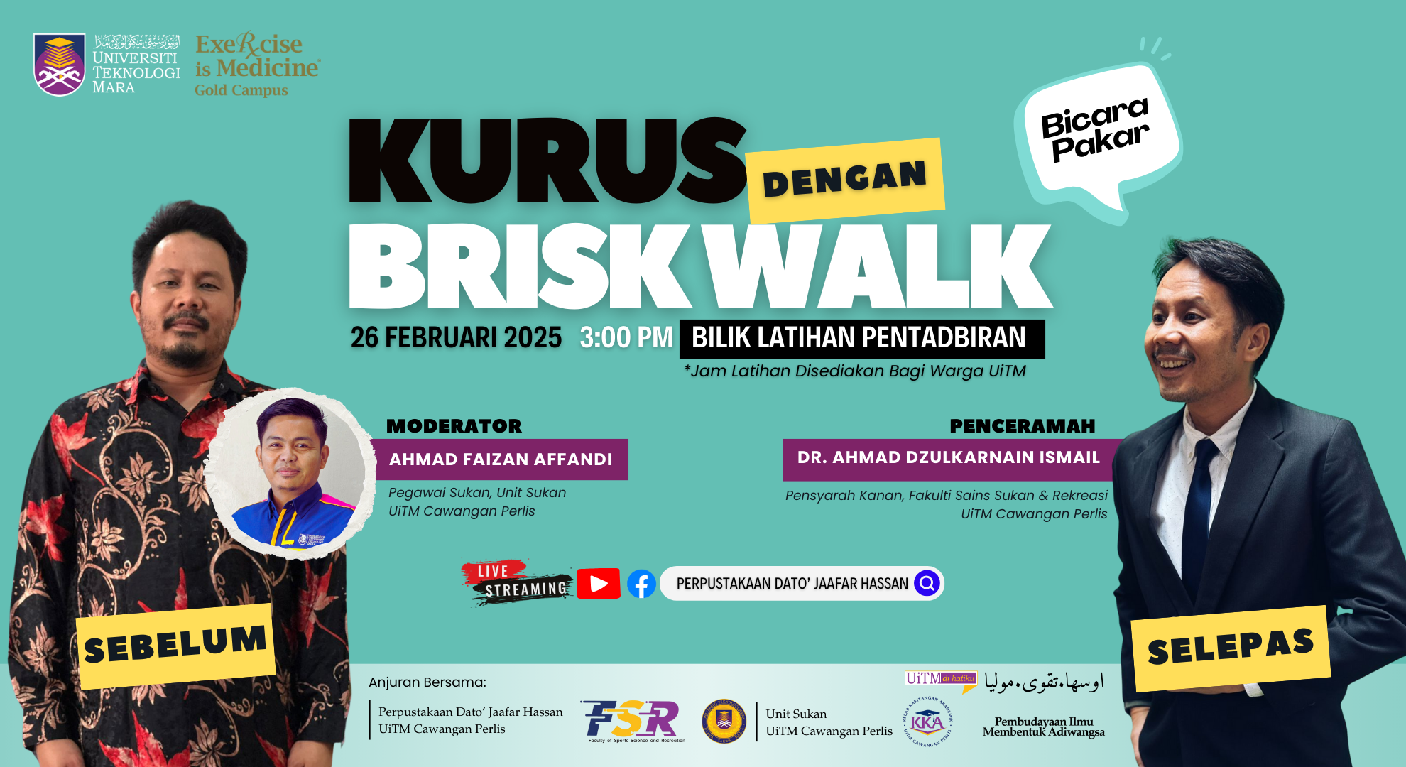 Program Live@PDJH: Kurus Dengan Brisk Walk Raih 906 Penyertaan