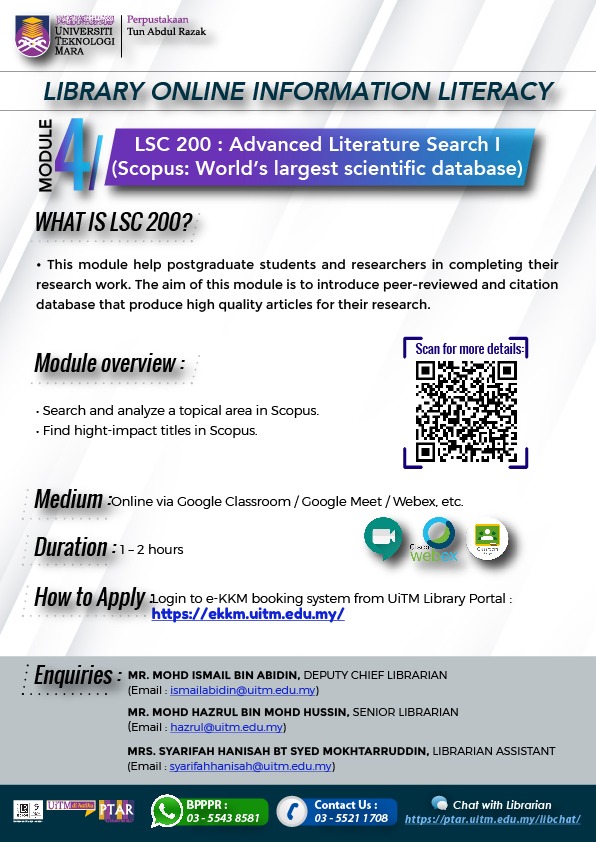 LSC 200 : Advanced Literature Search I (Scopus: World’s largest scientific database)